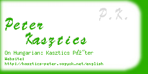 peter kasztics business card